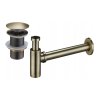 Accesorii Mexen, Sifon sticle lavoar rotund cu dop click-clack, fara preaplin, alama antica, 7991050-40