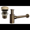 Accesorii Mexen, sifon sticla lavoar rotund cu dop click-clack, fara preaplin, bronz antic, 7991050-30