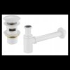 Accesorii Mexen, Sifon pentru sticla chiuveta rotund cu dop click-clack, cu preaplin, alb, 7992050-20