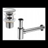 Accesorii Mexen, Sifon pentru sticla lavoar rotund cu dop click-clack, cu preaplin, crom, 7992050-00