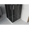 Cabină de duș pătrată Mexen Rio 90 x 90 cm, sticlă 6 mm, sticlă gri, profil crom + cadă de duș subțire 5 cm, 860-090-090-01-40-4010