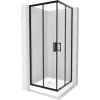 Mexen Rio, duș pătrat cu ușă glisantă 70(uşă) x 70(uşă) x 190 cm, sticlă mată transparentă de 6 mm, profil negru + cadă de duș albă RIO, 860-070-070-70-00-4510