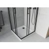 Mexen Rio, duș pătrat cu ușă glisantă 70(uşă) x 70(uşă) x 190 cm, sticlă mată transparentă de 6 mm, profil negru + cadă de duș SLIM albă, 860-070-070-70-00-4010