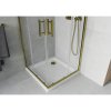 Mexen Rio, duș pătrat cu ușă glisantă 70(uşă) x 70(uşă) x 190 cm, sticlă transparentă de 6 mm, profil auriu + cadă de duș SLIM cu sifon auriu, 860-070-070-50-00-4010G
