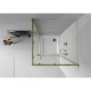 Mexen Rio, duș pătrat cu ușă glisantă 70(uşă) x 70(uşă) x 190 cm, sticlă transparentă de 6 mm, profil auriu + cadă de duș SLIM cu sifon auriu, 860-070-070-50-00-4010G