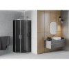 Mexen Rio, duș pătrat cu uşă glisantă 70(uşă) x 70(uşă) x 190 cm, sticlă gri 6mm, profil crom, 863-070-070-01-40