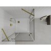 Mexen Roma Duo, cabină de duș 70 (uşă) x 70 (uşă) cm, sticlă transparentă 6 mm, profil auriu + cadă de duș subțire 5 cm albă + sifon auriu, 854-070-070-50-02-4010G