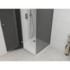 Mexen Roma, cabină de duș cu ușă baton 100 (uşă) x 100 (perete) cm, sticlă gri 6 mm, profil crom + cadă de duș albă subțire + sifon crom, 854-100-100-01-40-4010