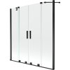 Mexen Velar Duo, paravan de baie glisant cu 2 aripi 140 x 150 cm, sticlă transparentă de 8 mm, profil negru mat, 896-140-000-02-70