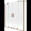 Mexen Velar Duo, paravan de baie glisant cu 2 aripi 140 x 150 cm, sticlă transparentă de 8 mm, profil cupru mat, 896-140-000-02-65