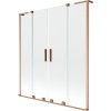 Mexen Velar L Duo, paravan de baie glisant cu 2 aripi 140 x 150 cm, sticlă transparentă de 8 mm, cupru mat, 896-140-003-02-65
