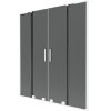 Mexen Velar L Duo, paravan de baie glisant cu 2 aripi 140 x 150 cm, sticlă gri 8 mm, alb mat, 896-140-003-42-20