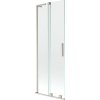 Mexen Velar L, paravan de baie glisant cu 2 aripi 75 x 150 cm, sticlă transparentă de 8 mm, oțel periat, 896-075-003-01-97