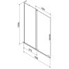 Mexen Velar L, paravan de baie glisant cu 2 aripi 80 x 150 cm, sticlă mată 8 mm, auriu mat, 896-080-003-31-55