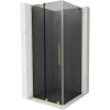 Mexen Velar L, cabină de duș cu ușă glisantă 100 x 100 cm, sticlă gri 8 mm, auriu mat, 871-100-100-43-55