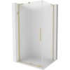 Mexen Velar L, colț de duș cu ușă glisantă 90 x 70 cm, sticlă mată 8 mm, auriu mat, 871-090-070-33-55