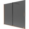 Mexen Velar, paravan de baie glisant cu 2 aripi 180 x 150 cm, sticlă gri 8 mm, cupru mat, 896-180-000-41-65