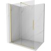 Mexen Velar, uşă glisantă în deschidere tip Walk-In 140 cm, sticlă transparentă de 8 mm, auriu mat, 871-140-000-03-55