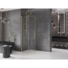 Mexen Velar, uşă glisantă în deschidere tip Walk-In 75 cm, sticlă transparentă de 8 mm, auriu mat, 871-075-000-03-55