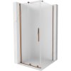 Mexen Velar, cabină de duș cu ușă glisantă 100 x 100 cm, sticlă mată 8 mm, aur roz, 871-100-100-31-55