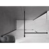 Mexen Velar, cabină de duș cu ușă glisantă 130(uşă) x 75(perete) cm, sticlă transparentă 8mm, negru mat, 871-130-075-01-70