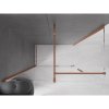 Mexen Velar, cabină de duș cu ușă glisantă 130(uşă) x 75(perete) cm, sticlă transparentă 8mm, aur roz, 871-130-075-01-60