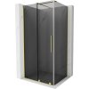 Mexen Velar, cabină de duș cu ușă glisantă 140 x 100 cm, sticlă gri 8 mm, auriu mat, 871-140-100-41-55