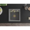 Mexen Vito, chiuveta granit 520x490x210 mm, 1 camera, gri cu sifon auriu, 6503521000-71-G