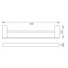 Novaservis - Suport dublu pentru prosoape 600 mm Titania Naty crom, 66625.0