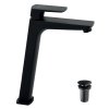 Novaservis Nobless Ego, robinet de chiuvetă înalt cu dop de scurgere ClickClack, negru mat, 43503-5