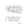 Polysan, cadă asimetrică ANDRA R 170x90x45cm, albă, 81511