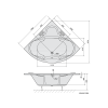 Polysan, cada de colt SIMONA 150x150x45cm, alb, 94111