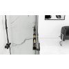 Rea Aero, cabină de duș 110 cm, sticlă transparentă de 8 mm, profil negru + poliță și umeraș EVO, KPL-K0597