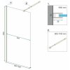 Rea AERO, paravan de duș WALK IN 100 x 195 cm, sticlă transparentă de 6 mm, profil auriu, REA-K8440