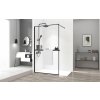 Rea Bler, paravan de duș tip Walk-In 70x195cm, sticlă transparentă de 8mm, profil negru + poliță și suport pentru prosoape EVO, KPL-K7636