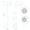 Rea Bloom, set cadă de duș cu cap de ploaie și duș manual, crom, REA-P9527