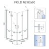 Rea Fold N2, cabină de duș cu ușă rabatabilă 80 (uşă) x 80 (uşă), sticlă transparentă de 6 mm, profil cromat, REA-K9990