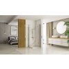 Rea Hugo, cabină de duș cu uși cu 2 aripi 100 (uşă) x 100 (uşă) x 200 cm, sticlă transparentă de 6 mm, profil auriu mat, REA-K6605