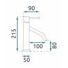 Rea Level, robinet chiuveta h-215, negru mat, REA-B2046