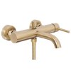 Rea Lungo, baterie de baie de perete cu set de duș de mână, auriu mat, REA-B8010
