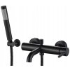 Rea Lungo, baterie pentru cadă cu set de duș manual, negru mat, REA-B6634