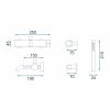 Rea Lungo, baterie pentru cadă cu set de duș manual, negru mat, REA-B6634
