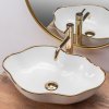 Lavoar Rea Pearl, 52 x 38 cm, margine alb / auriu, REA-U0696
