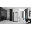 Rea Rapid Fold, cabină de duș cu 3 pereți cu ușă rabatabilă 80 (uşă) x 90 (perete) x 195 cm, sticlă transparentă de 4 mm, profil negru, KPL-09911
