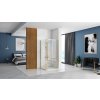 Rea Rapid Fold, duș de colț 80 (uşă) x 80 (perete) x 195 cm, sticlă transparentă de 6 mm, profil auriu, KPL-09130