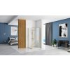 Rea Rapid Slide, cabină de duș cu ușă glisantă 140 (uşă) x 80 (perete), sticlă transparentă de 6 mm, profil auriu mat, KPL-K5655