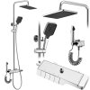 Rea Rob, set de dus cu robinet termostatic si bideu dus, crom, REA-P6626