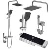 Rea Rob, set de dus cu robinet termostatic si bideu dus, otel, REA-P6624