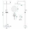 Rea Savio, set de duș de perete cu duș de mână, grafit mat, REA-P8412