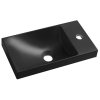 Sapho, chiuveta AGOS fara preaplin 40x22cm, marmura turnata, stanga/dreapta, negru mat, AS400B